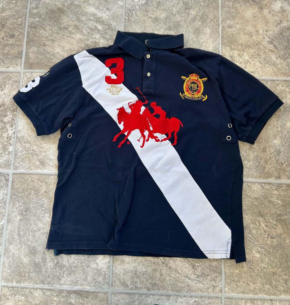 Polo Ralph Lauren Mercer Club #3 Double Big Pony Crest Polo Shirt 3XL